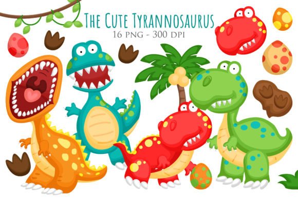 Animal Dinosaur Trex Cartoon Vector Art: Graphics & Illustrations