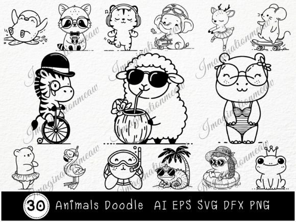 Animal Doodle SVG: Funny Animals That Stitch With Charm
