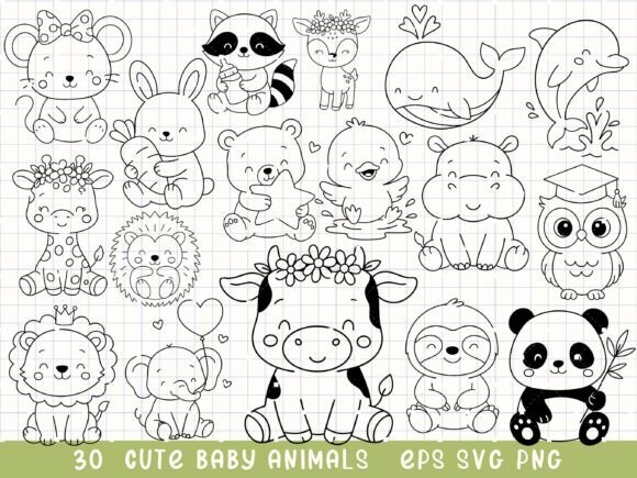 Baby Animal SVG Graphics & Illustrations