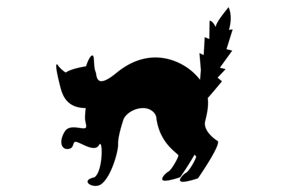 Back Cat Silhouette Graphics & Illustrations