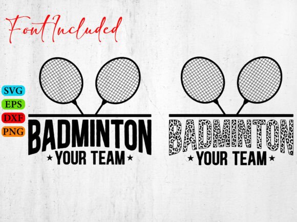 Badminton Team SVG Template Graphics for T-Shirt Designs