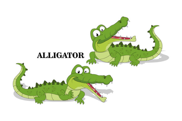 Cute Alligator Animal Cartoon: Friendly Graphics & Illustrations