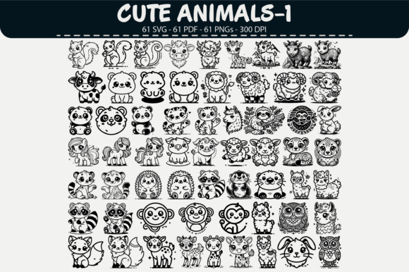 Cute Animal Clipart – 61 Designs: Graphics & Illustrations for Playful Branding