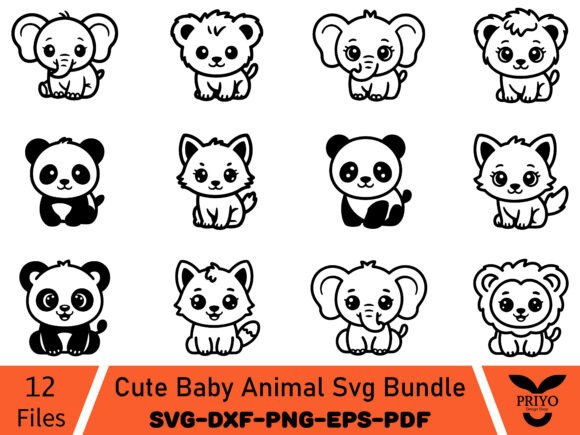 Cute Baby Animal SVG Bundle: Graphics & Illustrations for Handmade Joy