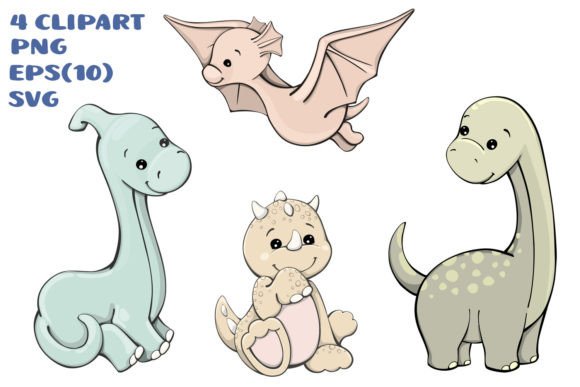 Dinosaur Vector Clipart & Boho Animal SVG Graphics