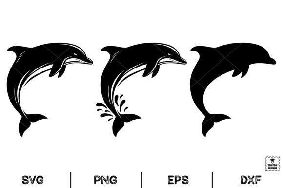 Dolphin Silhouette Graphics & Illustrations