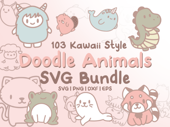 Kawaii Animal SVG Bundle – Cute Animas Graphics