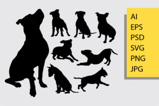Pitbul Dog Animal Silhouette: Graphics & Illustrations for Real Publishing