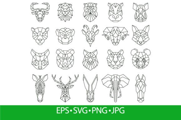 Polygonal Geometric Linear Animal Fox Graphics