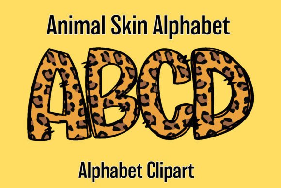 Safari Animal Alphabet Doodle Cheetah Graphics