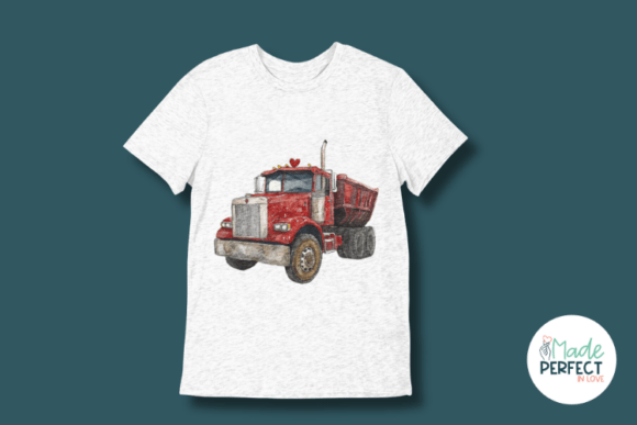 Valentines Day Red Dump Truck Graphics for Hoodies Sweatshirts